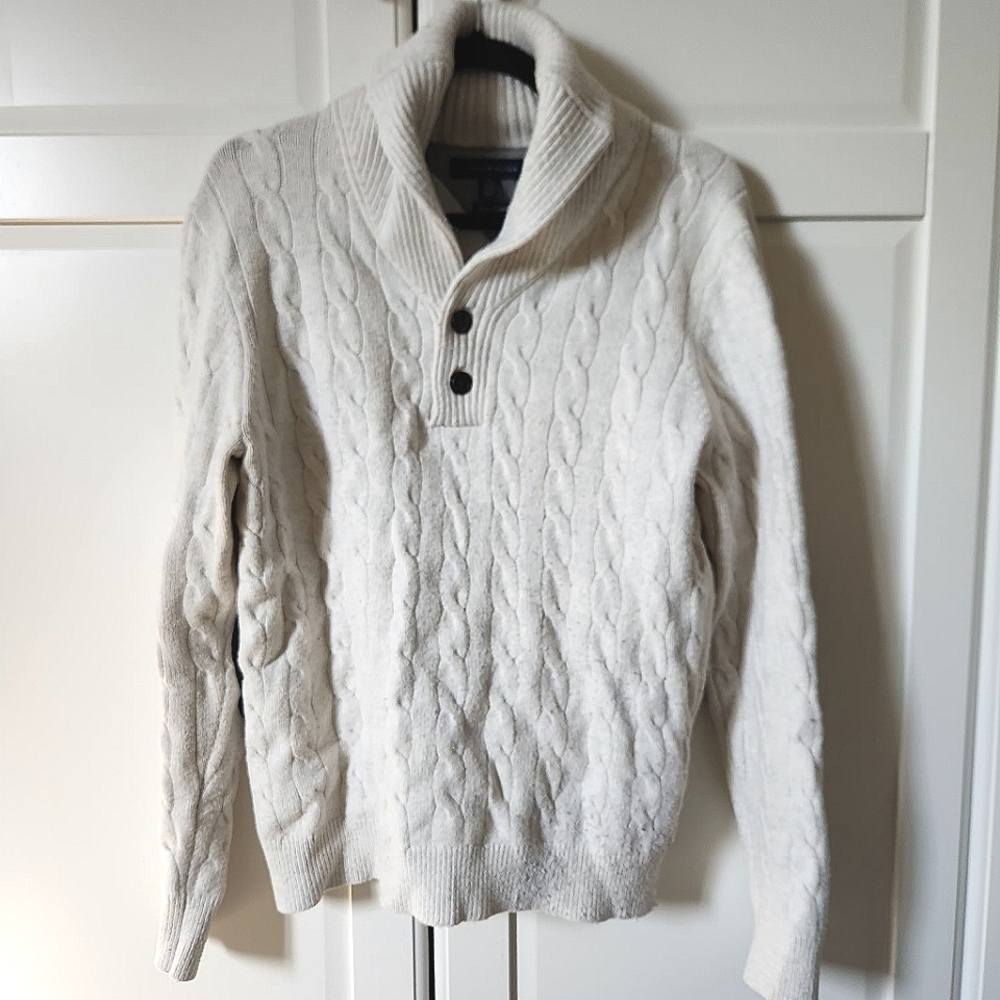 TOMMY HILFIGER Light cream preppy cotton sweater Size M